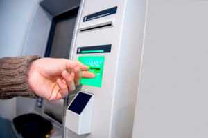 putting credit card in ATM machine