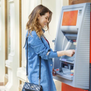 woman at an atm
